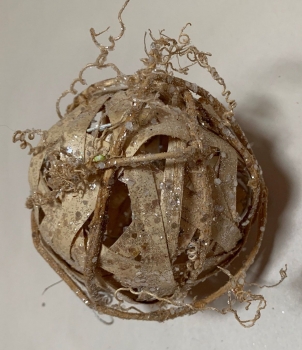 Rattan Kugel natur, mit Glitter